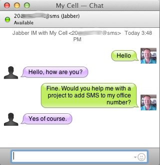 Chat window open on office computer